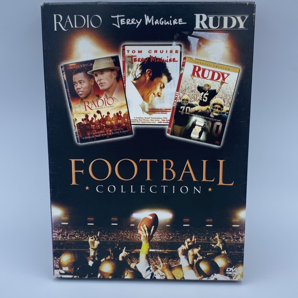 Football Collection (DVD, 2006, 3-Disc Box Set) Radio, Jerry Maguire & Rudy
